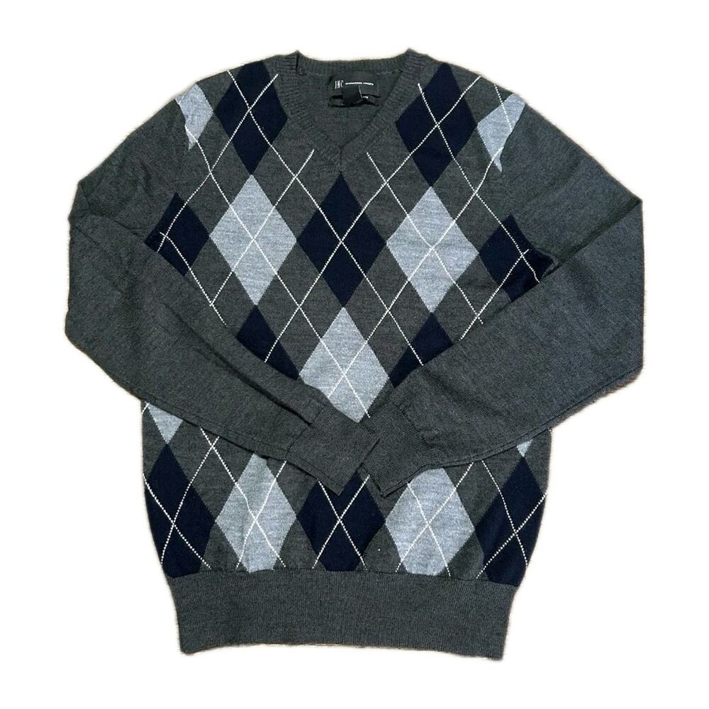 Inc International Concepts Men's Merino Wool Blend Argyle Sweater Size XL